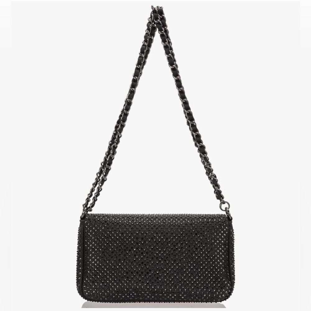 Black Sparkling Rhinestone Shoulder Bag - Picture 3 of 4